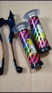 Handle Rem Twotone Tiger / Satria Fu / Sonic / CB150R NEW / OLD FULL SET KANAN KIRI + HANDGRIP KARBON PELANGI