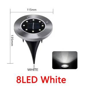 1-8 Packs Solar 8LED Ground Lights Decorative for Outdoor Illumination Stainless Steel Street Lamps For Courtyards Gardens Paths