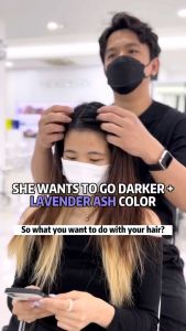 (FREE bleach set) Direct ash purple Hair Color Kit (10minutes )100ml+Free Bleach&Peroxide(100ml) ungu hair lavender purple dye rambut baby blue hair dye permanent dye Muslim friendly purple hair