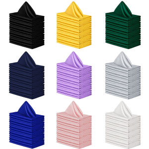 16 Pcs Urban Villa Dinner Napkins Washable Polyester Dinner Napkins with Hemmed Edges for Restaurant Party Wedding-Navy JAF176