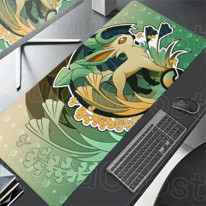 Bandai | 900x400mm HD Print Pokemon Kawaii Japan Anime Mouse Pad XXL Laptop Gaming Rubber Table Mat Lock Edge Leafeon Gamer Keyboard Rugs