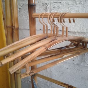 Hanger bambu - gantungan baju bambu - ukuran 40x20 cm besar premium - hanger baju dewasa