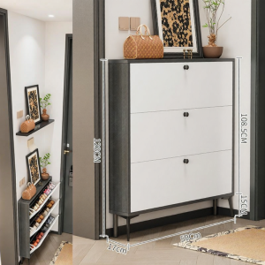 ENLUOLIJIA | Slim Narrow Wooden Shoe Cabinet 17cm