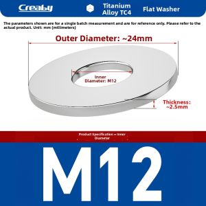 Creaby | Ultra-thin Thickened Round Titanium Alloy TC4 Washer