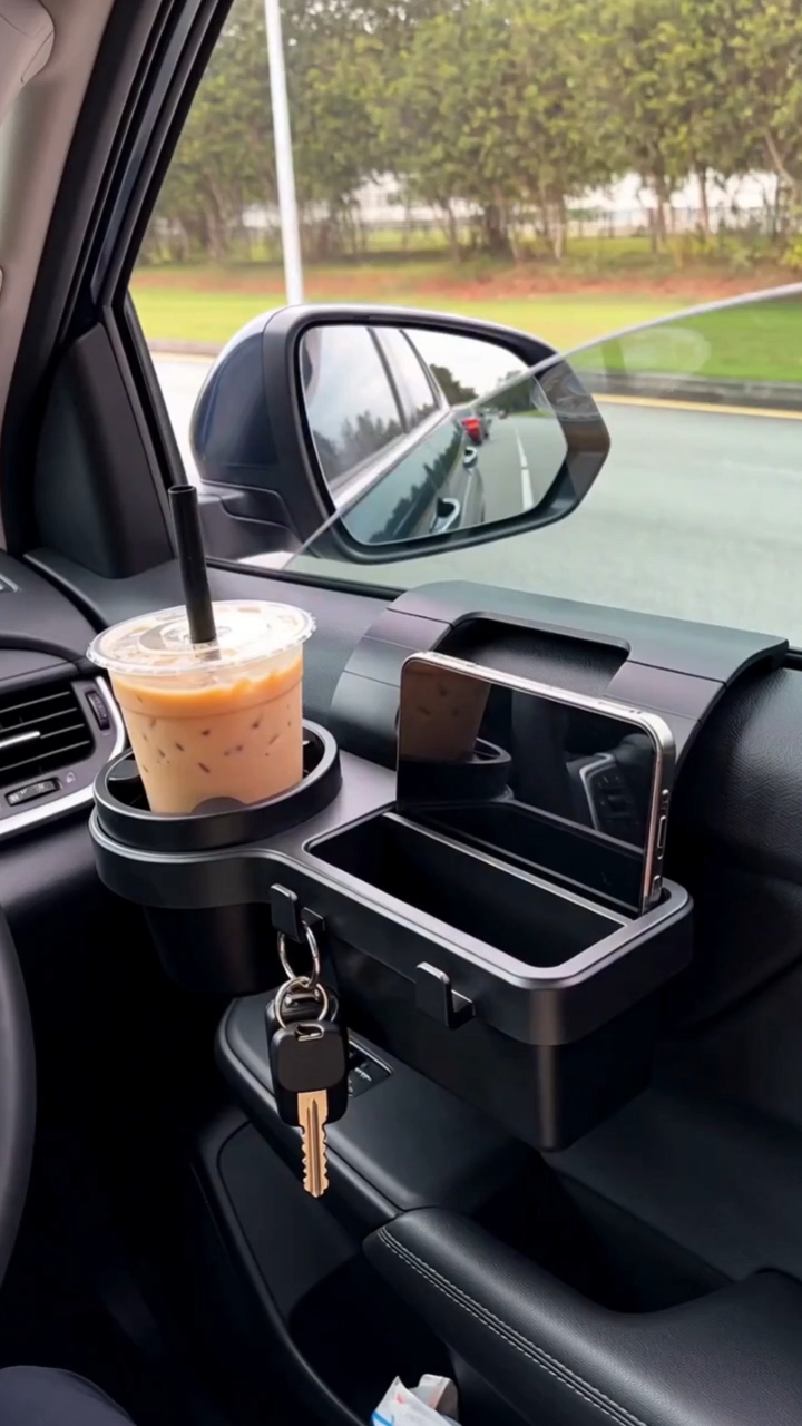 Universal Car Back Seat Storage Cup Holder Heavy Duty Headrest Hook Phone Stand for Grab Driver Family Trip 3in1 Car Headrest Cup Holder & Bag Hook 6.8cm Water Bottle Stand Phone Bracket Backseat Organizer Murah Cantik