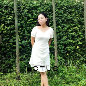 Korean style summer white dress for woman casual dress for graduation dress