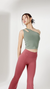 XEXYMIX XELLA™ Intension Cut Out One Shoulder Bra Top Olahraga Wanita - XWFBR08H3