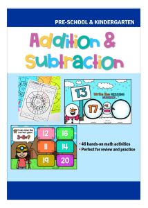 Addition and Subtraction Practice for Preschool Kinder and Grade 1