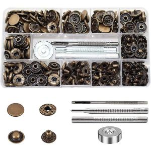 100 Bộ Khuy Bấm Kim Loại 12.5mm Kèm Bộ Dụng Cụ Bấm Dùng Cho Sửa Chữa Túi Da Quần Áo Áo Khoác Chất Liệu Đồng Thau Thân Thiện Với Môi Trường