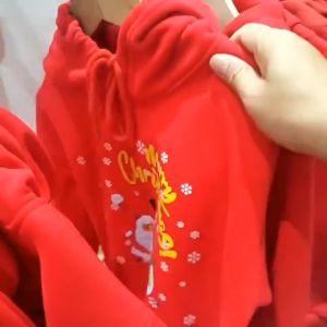 Áo noel cho bé gái và bé trai lót lôngÁo dài tay trẻ em 3-10 tuổi hình các nhân vật giáng sinh chất liệu cao cấp không bai xù