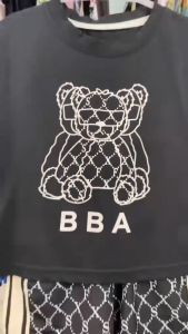 Terno for Kids Boy Pure Cotton Basic Black with simple print 1-5yrs old C47