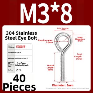 BAIRUITE | Stainless Steel Zinc-Coated Closed Eye Hook Screw