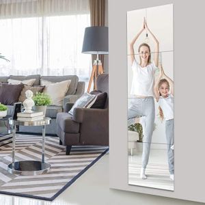 4PCS Square HD Wall Mirror Set Bedroom Living Room Mirror Sticker Self Adhesive Acrylic DIY Mirror Whole Body Wall Mirror Fadikou