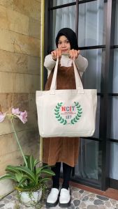 Totebag Kpop NCIT NCT Kanvas Tebal Premium Broken White Nudie Bags Penutup Resleting