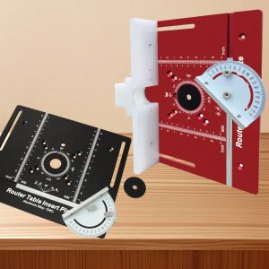 Upgraded New C8 Aluminum Alloy Electric Wood Milling Flip Plate Set Metric & Inch Milling Table Insertion Plate 360° Marking