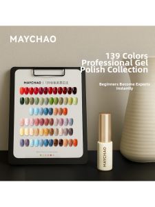 MAYCHAO | Colorful Nail Polish Gel Shimmering Whitening Light Pink Black Wine Red Cherry Optical