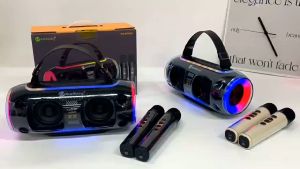 30W High-Power Dual Mic Audio All-in-one Machine With Four Speakers Wireless Home Karaoke Outdoor Portable RGB Colorful