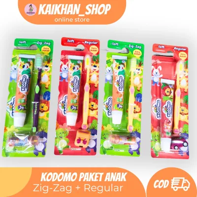 Kodomo Reguler | Zig Zag 2in1 [ Paket pasta gigi + Sikat ]
