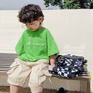 [Hoàn Tiền 6%] Lyvyshop - Áo thun dập nổi chữ siêu cá tính cho bé từ 09-28kg (giá 01 áo)