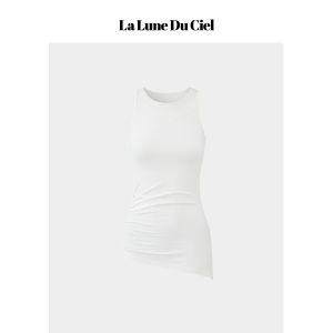 La lune Du ciel | Áo Camisole Giảm Cân Kiểu Dáng Retro Thiết Kế Không Đều Lyocell