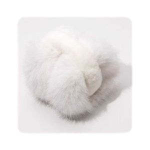 Winter New Style White Rabbit Fur Ear Muffs Womens Fluffy Cute Student Cycling Warmth Prevention Ear Covers KS Type