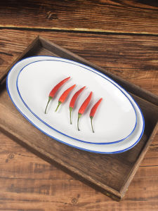 Đĩa Đựng Cá Hấp Bằng Gốm Sứ Lớn Màu Xanh Lá Cây Hình Elip Dùng Trong Nhà Bếp Và Khách Sạn Đĩa Đựng Cá Hấp Hình Elip Tròn