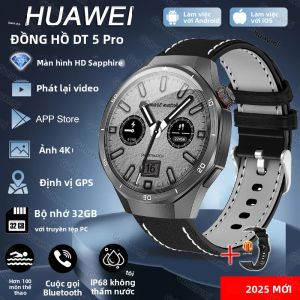 Đồng Hồ Thông Minh Huawei GT5 Pro 32GB Bộ Nhớ Lớn Định Vị GPS Video HD Gọi Bluetooth Màn Hình Sapphire Theo Dõi Sức Khỏe & Giấc Ngủ Dành Cho Nam Và Nữ