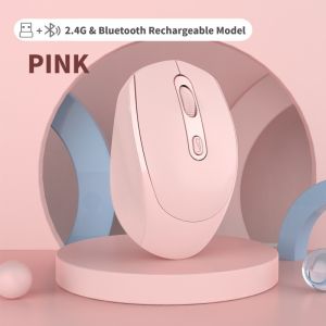 NexusClick Dual Mode Bluetooth 2.4G Wireless Mouse Rechargeable Silent Ergonomic Gaming Mice 3 DPI for Computer Office Gaming