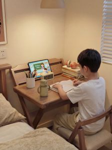 DONGMU | Bàn Học Bên Cạnh Giường Gập Đượct Điều Chỉnh Được Gỗ Sồi
