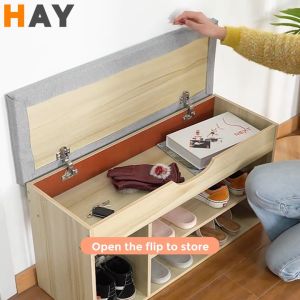 Shoe Cabinet With Flap Shoe Storage Cabinet With Soft Pad Stool Shoe Changing Stool With Cushion Sofa Rak Kasut Multi-functional 2 Layer Shoe Bench