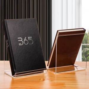 Acrylic Bookends Transparent Bookshelf Display Stand Keyboard Organizer Slanted Book Rest Crystal Glass Reading Holder
