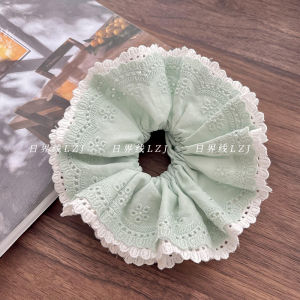 Mint Wave Hollow out 4 Layer Lace Girls French Hair Ties 3D Hair Bands Bun Headbands Fresh out Sweet Style Fabric Hair Accessories