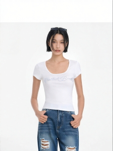 CALLED BACK | Letter & Rhinestone Women T-Shirt