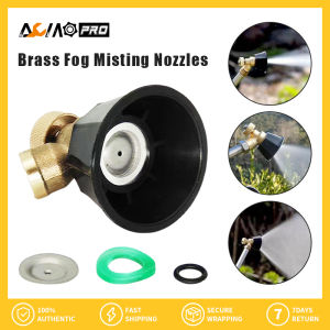 AumoPro 1PC High Pressure Brass Fog Misting Nozzles Connectors Garden Water Irrigation Sprinkler Fittings Outdoor Cooling System Adjustable Windproof Agricultural All Brass Black Cyclone Air Vortex Nozzle