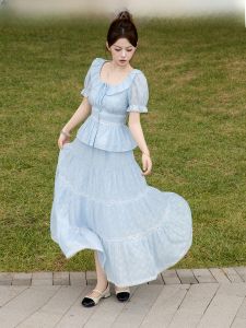 ON&ON | Romantic French Ruffle Waist Cinching Blouse and Skirt Set