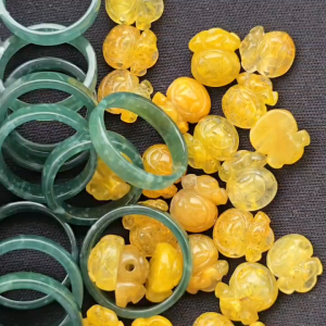 Q1992 Túi tiền Thạch Anh Tóc Vàng sẵn lỗ 2li+ và không lỗ size 1.2cm chất đẹp màu xinh cho mệnh Thổ và Kim - Phong Thuỷ TUDO