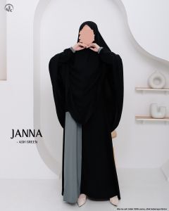 Set Janna series Jetblack Moreba Khimar cadar/Gamis syari