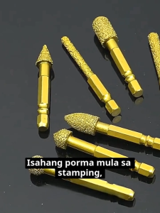 【PH Stock✅COD】💎Brazed Diamond Grinding Head Burr Bits Ball Cylindrical Bullet Shape Engraving Drill Bits Wear‑Resistant Rotary Tool Accessories for Stone Glass Ceramic Stainless Steel & Cast Iron Carving Polishing Work