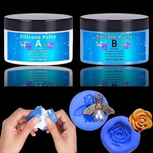 [Non-Toxic Silicone Putty Kit] 0.26lb Non-Toxic Silicone Putty Kit for DIY Resin Casting Epoxy Wax Crafts and Jewelry Making