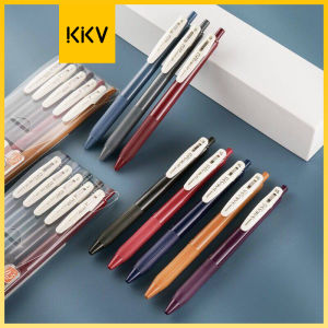 KKV-ZEBRA ปากกาเจลเรียบย้อนยุค JJ15 0.5มม. สีน้ำเงิน เขียวเข้ม บอร์โดซ์ม่วง ลูกเกดดำ เทาเข้ม เหลืองอูฐ น้ำตาลเทา