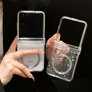 Magnetic Absorption Glittering Heart Design Phone Case for Xiaomi MIXFlip Foldable Screen Honor MagicV Flip Creative Personalized Womens Flip Cover