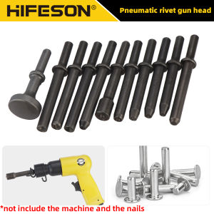 HIFESON Pneumatic Rivet Heads Air Hammer Chisels Rivet Aadapter Riveting Accessories For Semi-hollow Rivets Solid Rivets