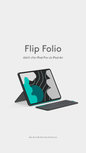 Logitech Flip Folio Bao da kiêm bàn phím cho iPad Pro 11-13 inch (M4 & M5) & iPad Air 11-13 inch (M2 M3 & M4)(Thế hệ thứ 5 - 2024) - Bao da kiêm bàn phím Bluetooth bảo vệ & có thể gấp gọn đa thiết bị