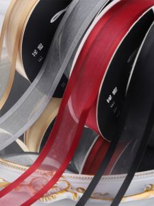 Thirteen Flowers 2.5cm Middle Mesh Satin Ribbon Cake Decorative Band Gift Strap Flower Packaging Floral Ribbon