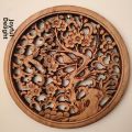 Antique Fortune Sign Carved Solid Camphor Wood Living Room Decorative Plaque. 
