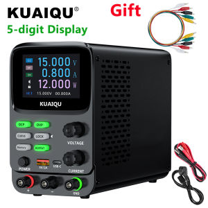 KUAIQU 5-digit Display Lab DC Adjustable Power Supply 30V 10A Bench Power Supply Portable Power Station OCP Short Circuit Killer