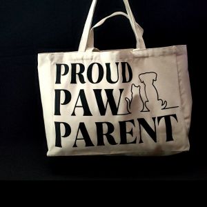 New Elegant Canvas Tote Bag for Women with Large Capacity and Versatile Design - "Proud Paw Parent" - BMBvogue Pet Lover Bag
