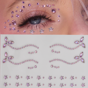 1Pcs 3D Pink Eye/Face Jewels Tattoos Stickers Star Crystal Rhinestones Temporary Tattoo for Party Makeup Dress Up DIY Stickers *