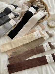 สูงระดับเข่า หนาขึ้น ถุงเท้ายาว Heattech ผู้หญิง ฤดูหนาว อุ่น ถุงน่องเหนือเข่า สีบริสุทธิ์ เรียบง่าย สไตล์บ้านสบาย