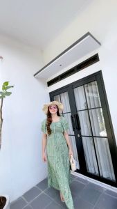 GLORIA Daster Sabrina Pita Rayon Premium By Ademin Co / Long Dress Ruffle